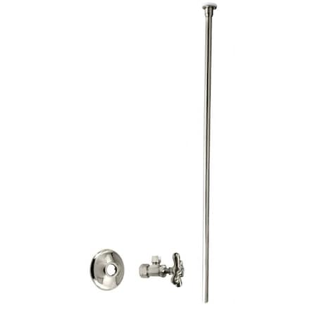 Westbrass 3/8" x 20" Flat Head Toilet Supply Kit with Cross Handle Angle Valve, Polished Nickel D105KFHX-05